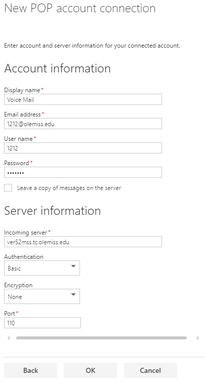 input user name and password, Click ok